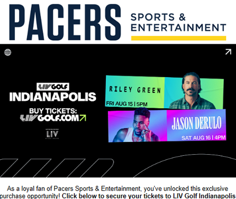 Ad example - LIV Golf
